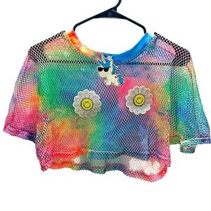 I Heart Raves mesh crop top